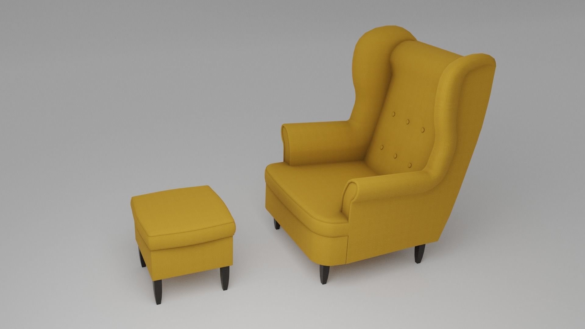 Fabric sofa chair with 13 color variations Low-poly 3D model_2