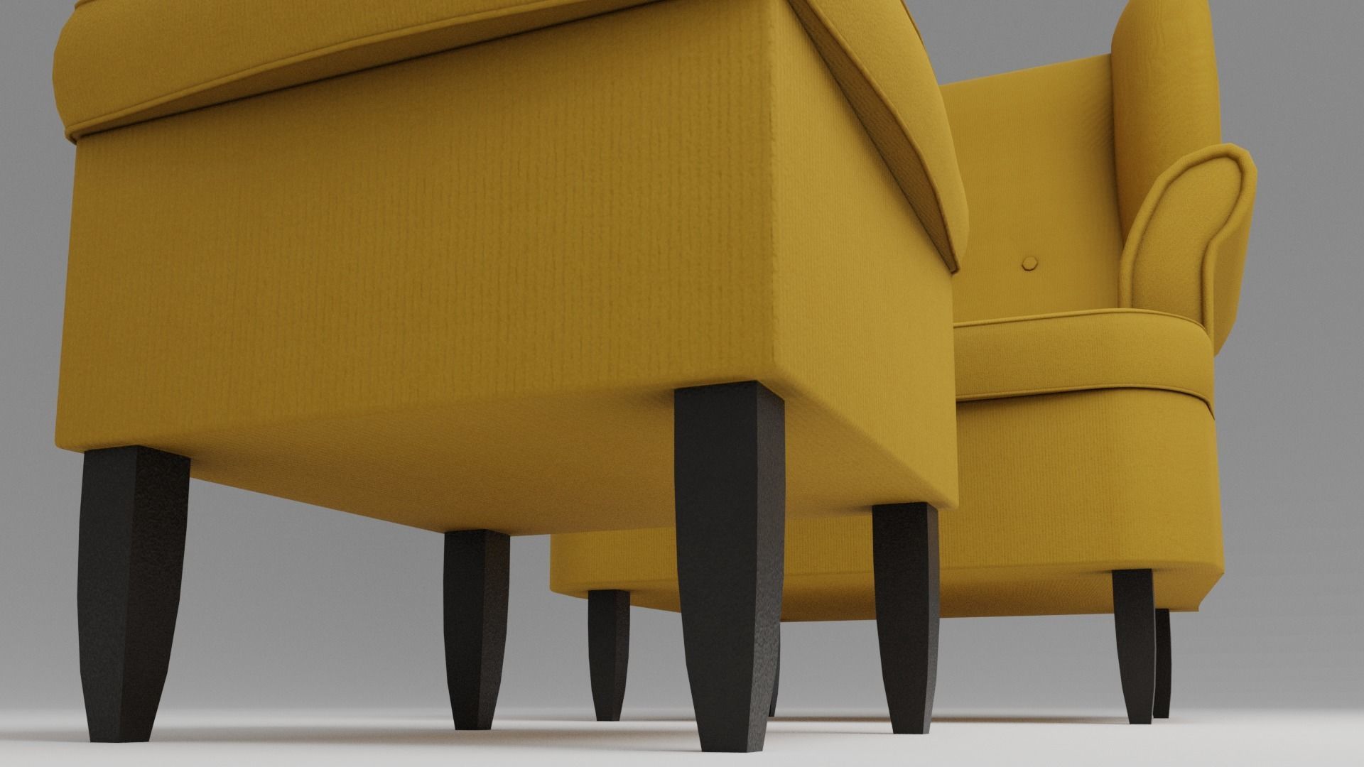 Fabric sofa chair with 13 color variations Low-poly 3D model_7