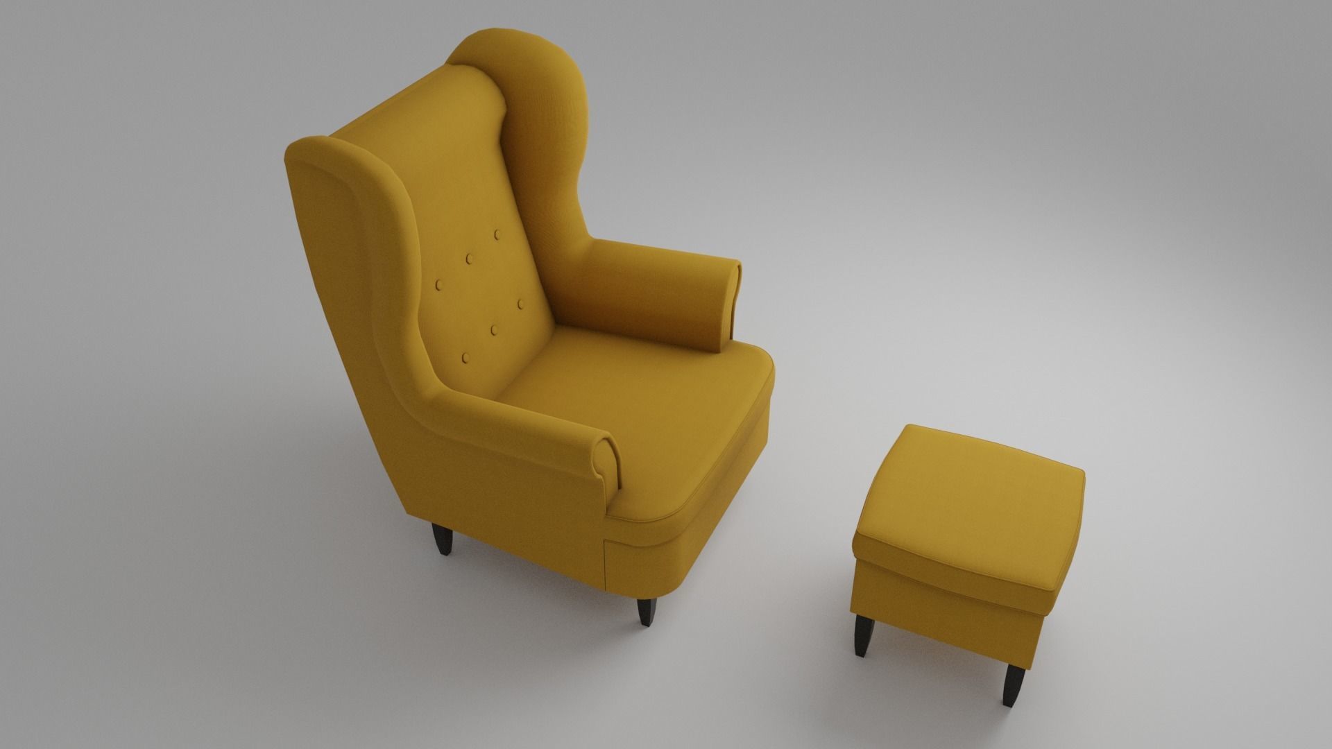 Fabric sofa chair with 13 color variations Low-poly 3D model_5