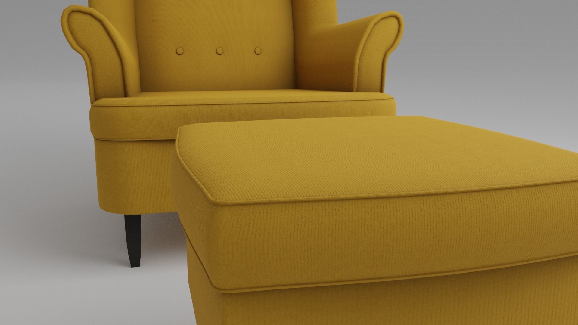 Fabric sofa chair with 13 color variations Low-poly 3D model_4