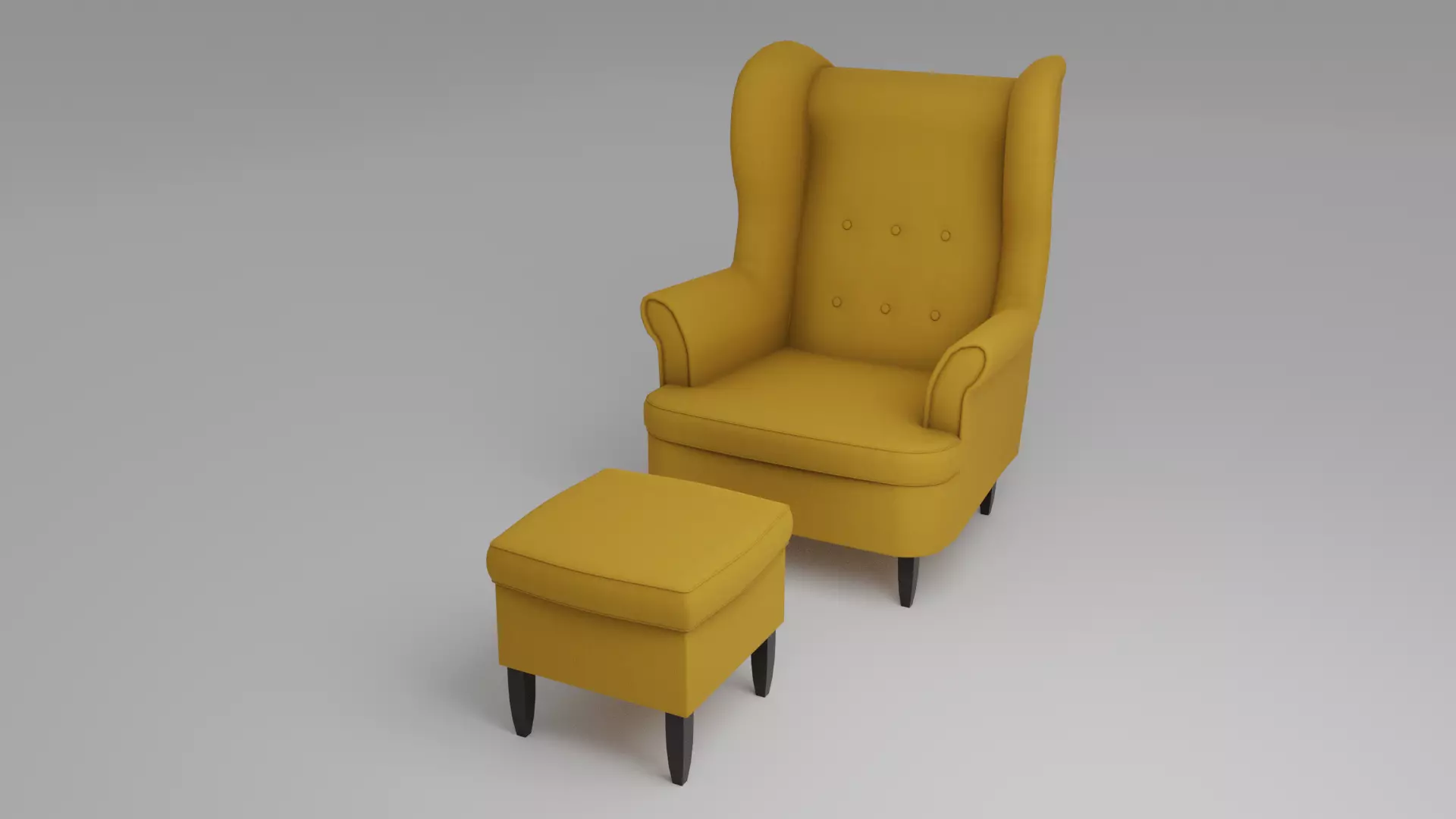 Fabric sofa chair with 13 color variations Low-poly 3D model_0