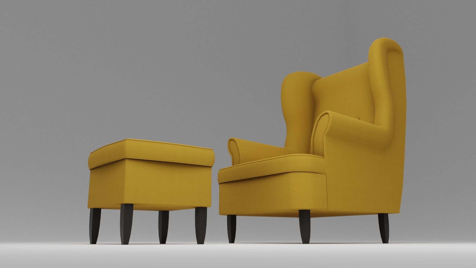 Fabric sofa chair with 13 color variations Low-poly 3D model_3