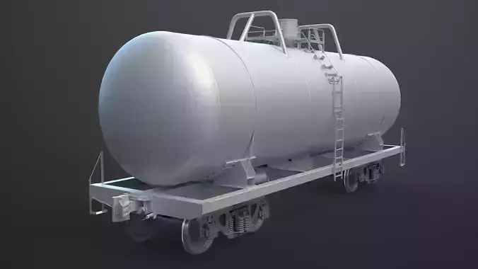 Railroad Tank Car High-Poly 3D model