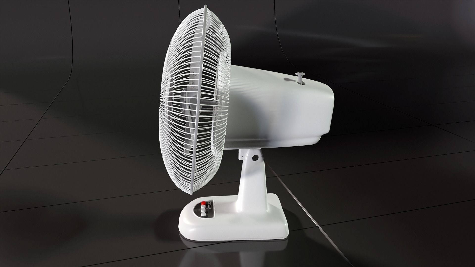 Oscillating Tabletop Fan 3D model_1