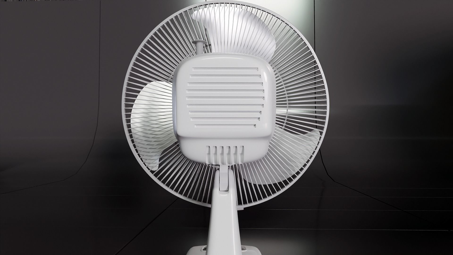 Oscillating Tabletop Fan 3D model_2