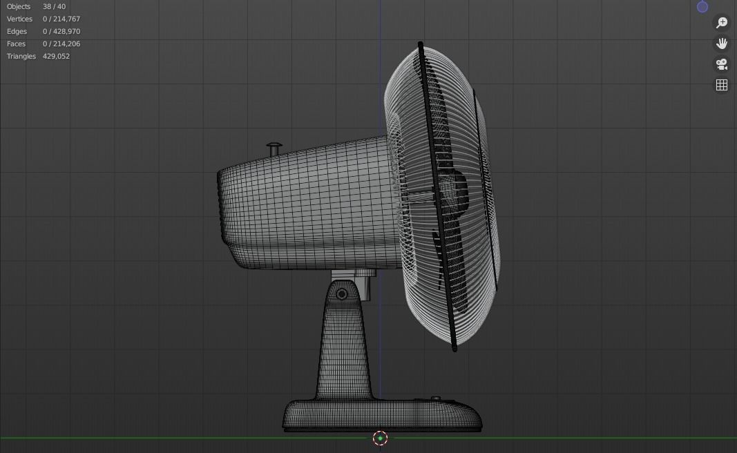 Oscillating Tabletop Fan 3D model_9