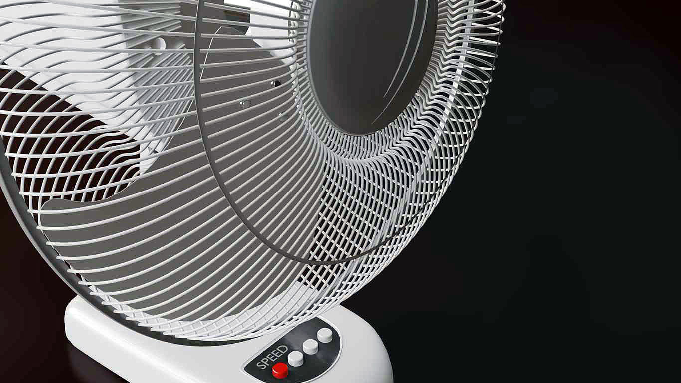 Oscillating Tabletop Fan 3D model_5