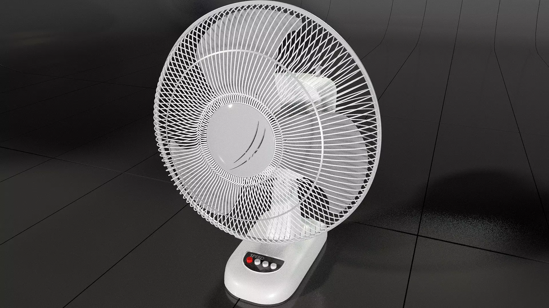 Oscillating Tabletop Fan 3D model_0