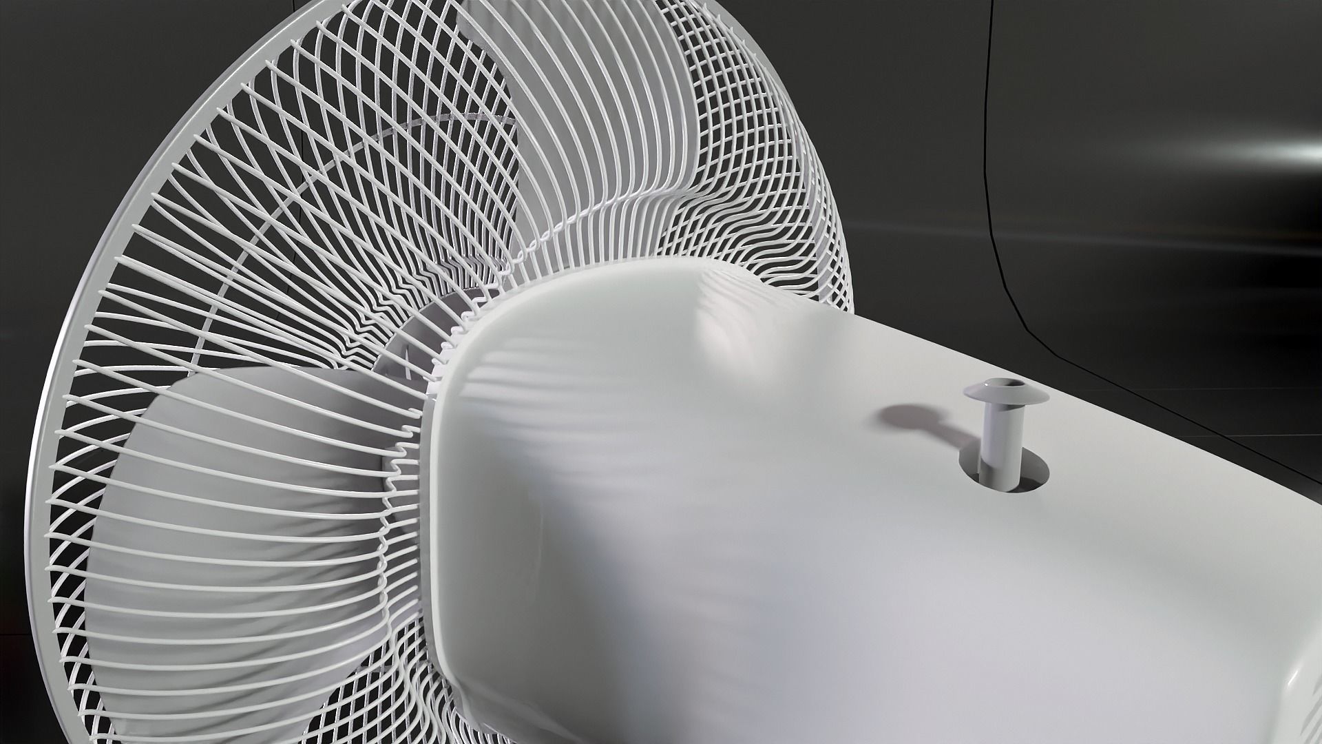 Oscillating Tabletop Fan 3D model_3