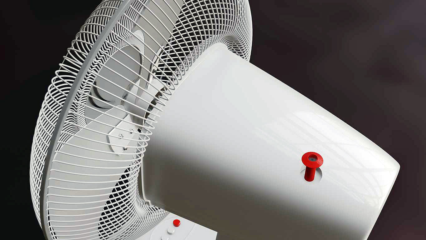 Oscillating Tabletop Fan 3D model_6