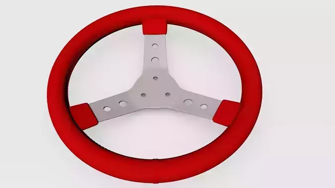 Realistic 3D model racing steering wheel for sport car