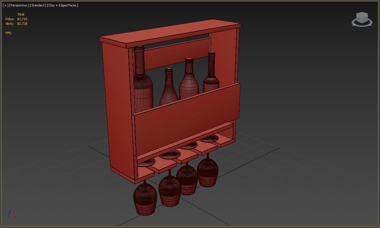 Wine Bottle-Set-02 Free 3D model_5