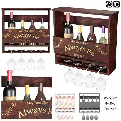 Wine Bottle-Set-02 Free 3D model