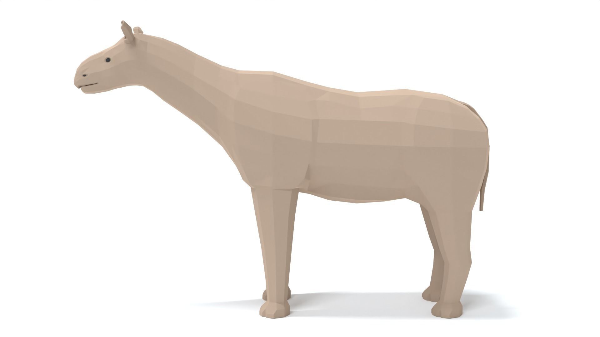 Low Poly Cartoon Paraceratherium Low-poly 3D model_1