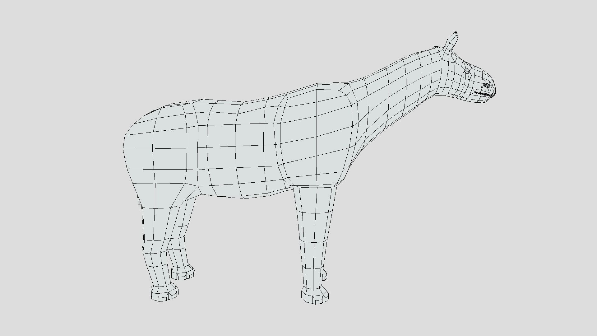 Low Poly Cartoon Paraceratherium Low-poly 3D model_14