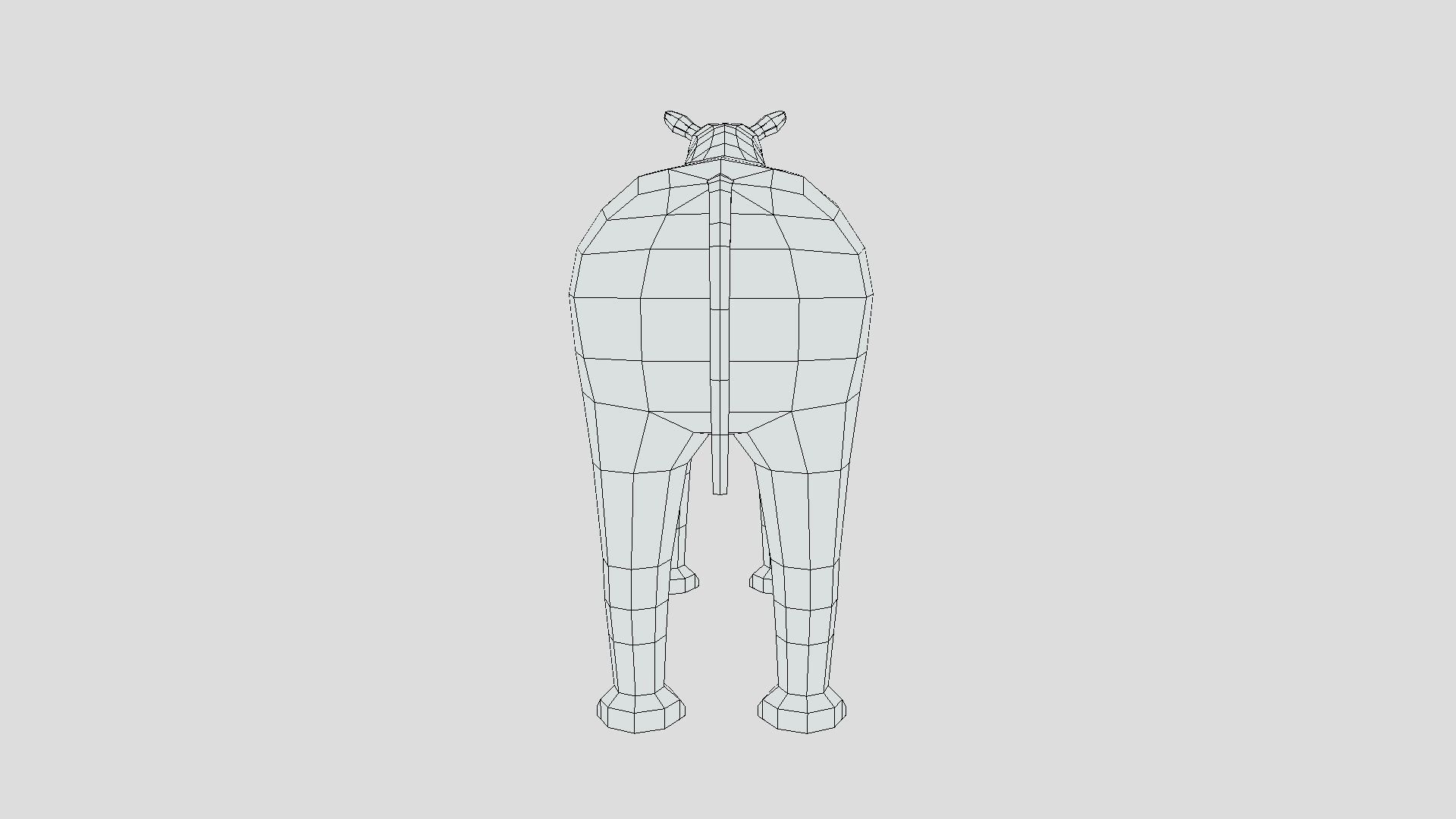 Low Poly Cartoon Paraceratherium Low-poly 3D model_12