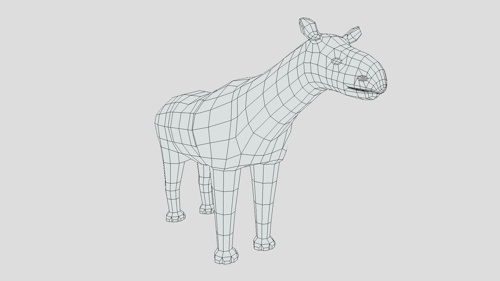 Low Poly Cartoon Paraceratherium Low-poly 3D model_15