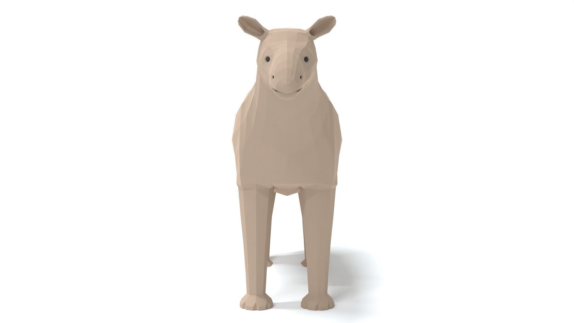 Low Poly Cartoon Paraceratherium Low-poly 3D model_7