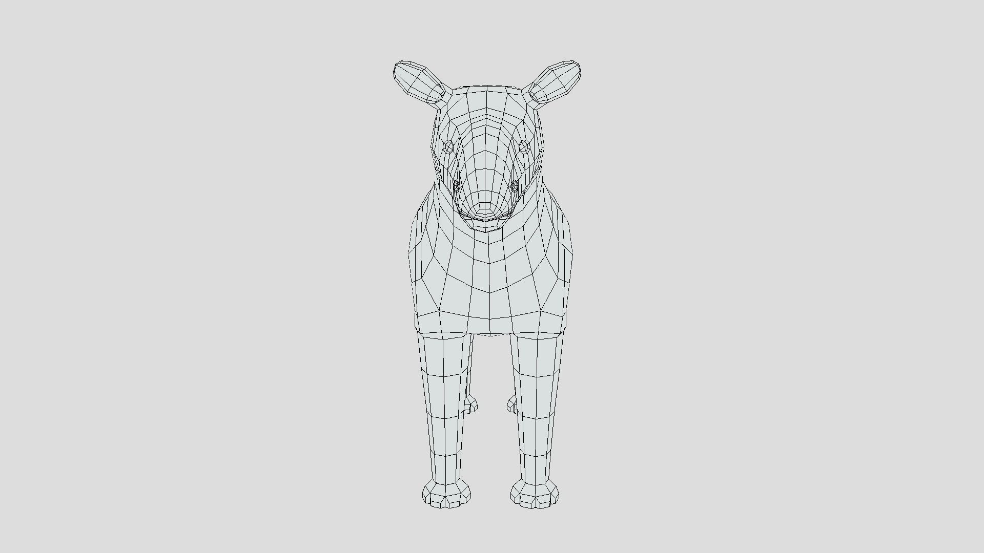 Low Poly Cartoon Paraceratherium Low-poly 3D model_16