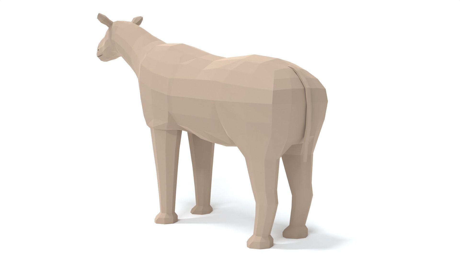 Low Poly Cartoon Paraceratherium Low-poly 3D model_2