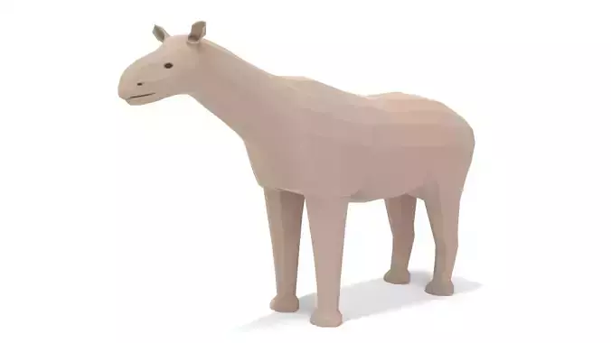 Low Poly Cartoon Paraceratherium