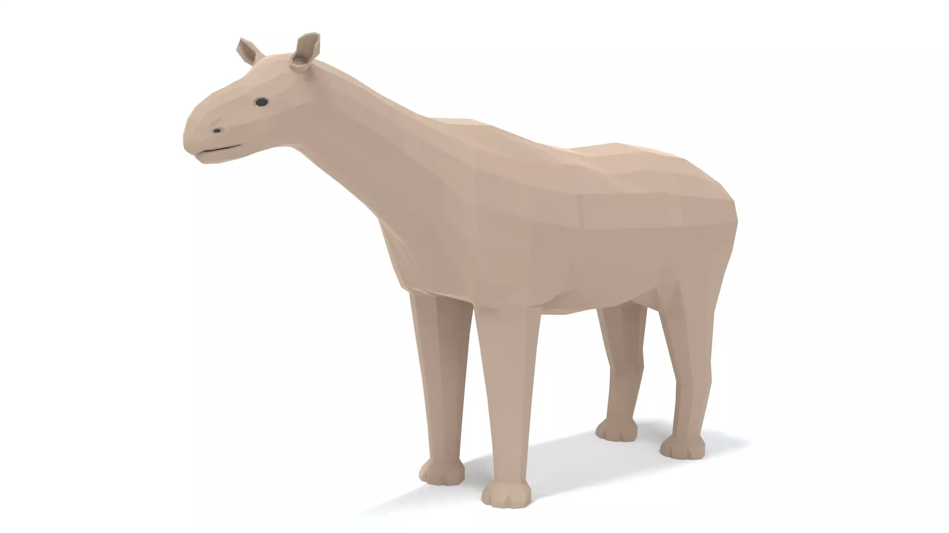 Low Poly Cartoon Paraceratherium Low-poly 3D model_0