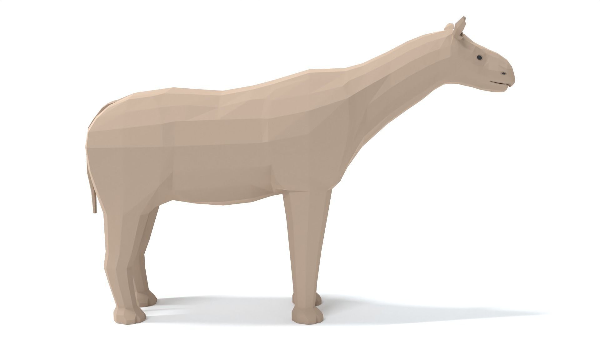 Low Poly Cartoon Paraceratherium Low-poly 3D model_5
