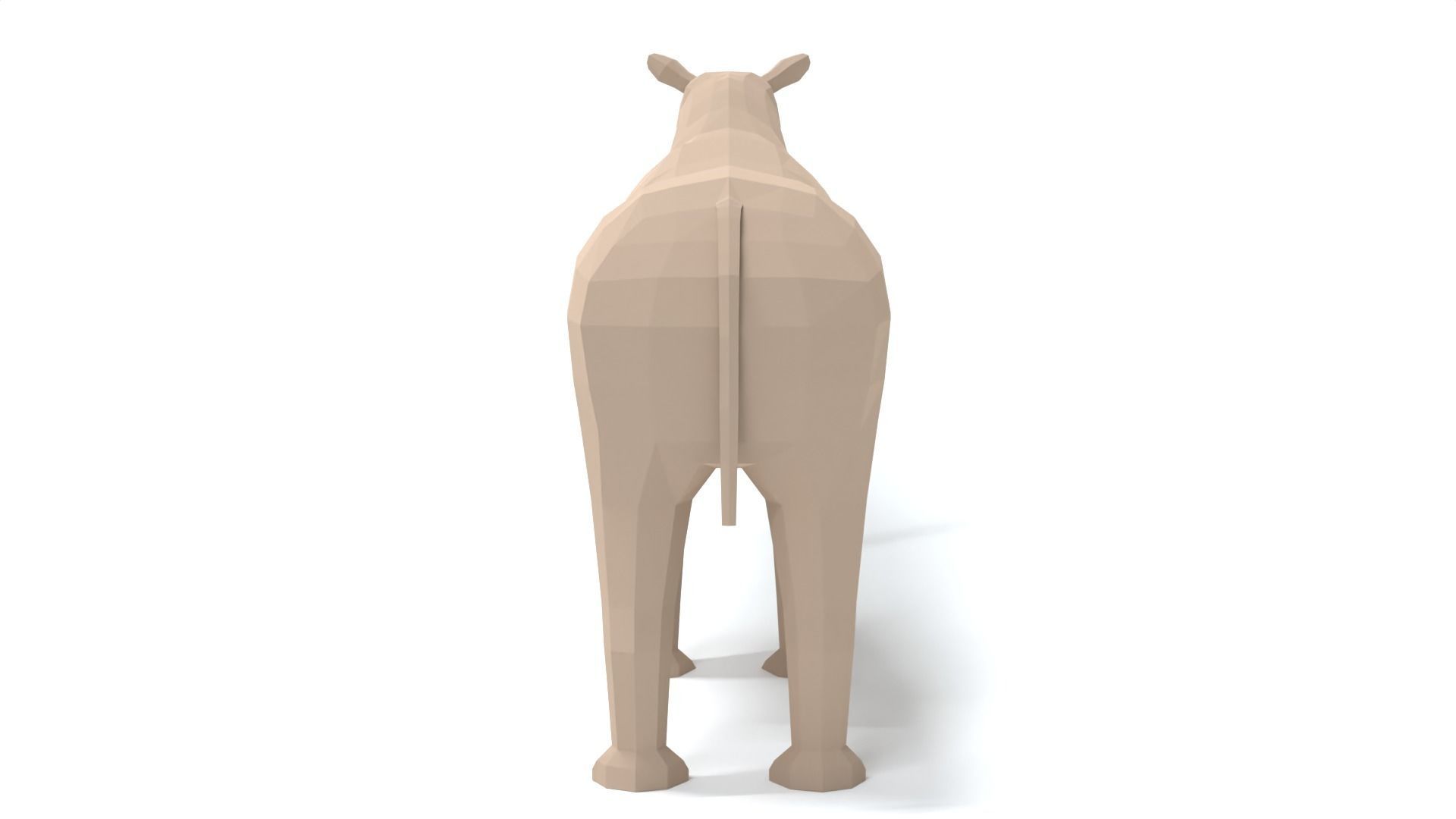 Low Poly Cartoon Paraceratherium Low-poly 3D model_3