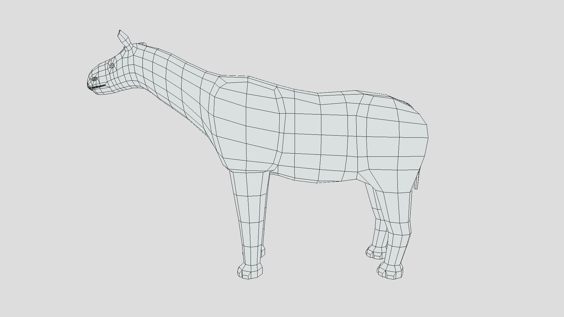 Low Poly Cartoon Paraceratherium Low-poly 3D model_10