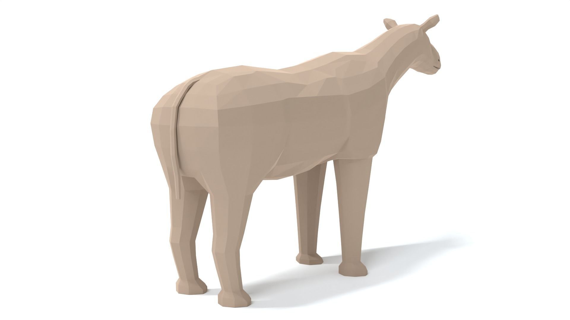 Low Poly Cartoon Paraceratherium Low-poly 3D model_4