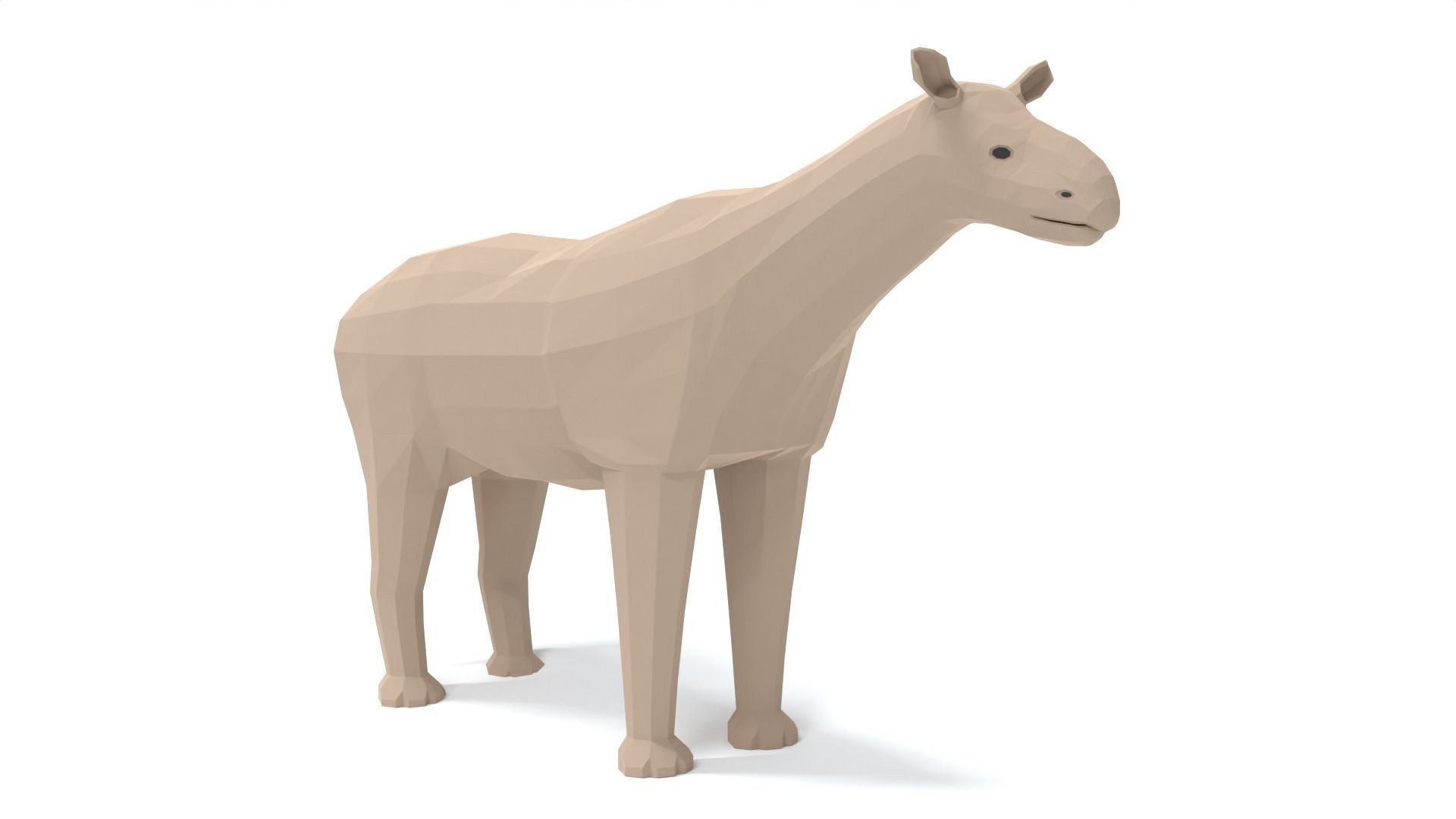 Low Poly Cartoon Paraceratherium Low-poly 3D model_6