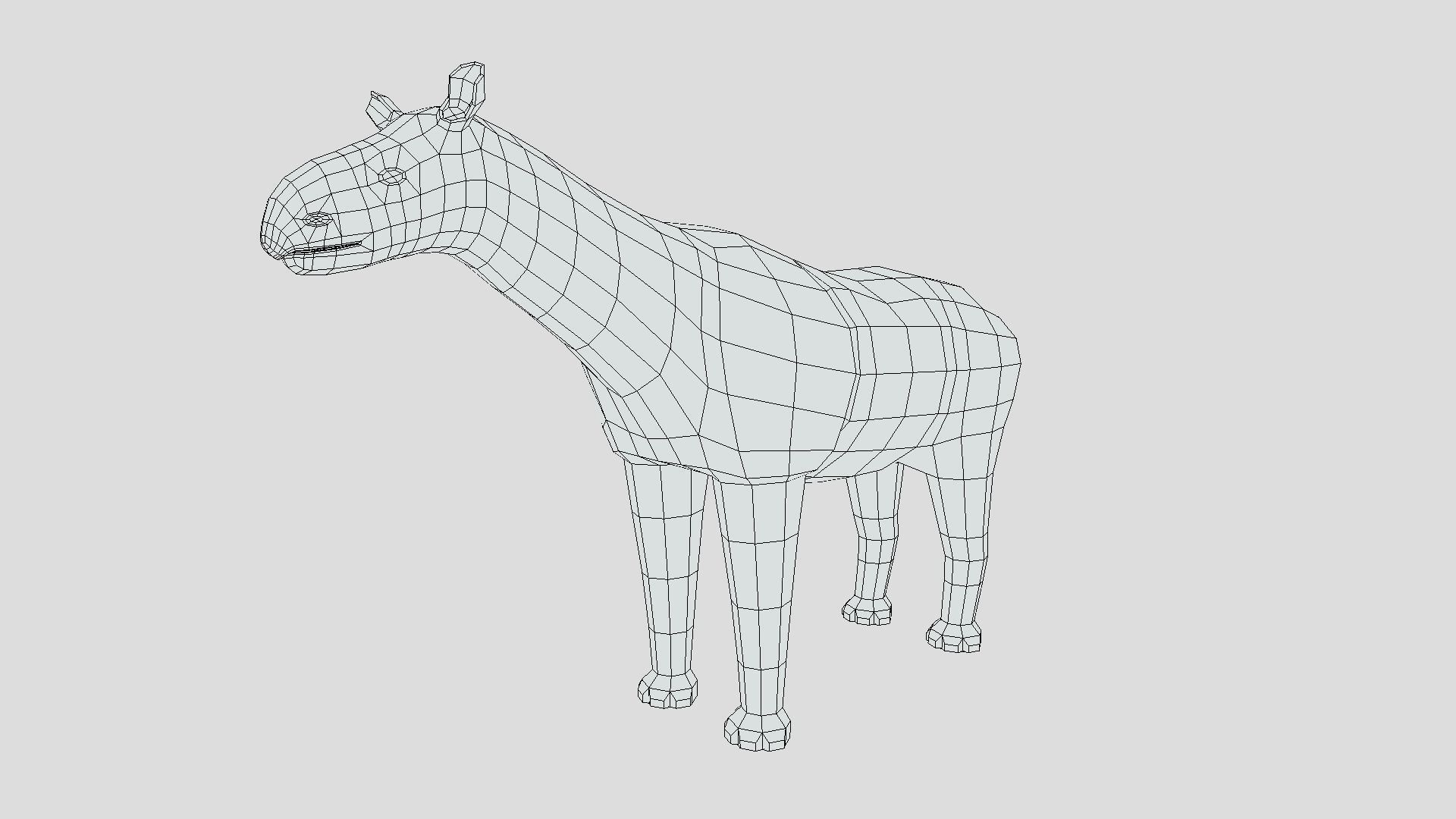 Low Poly Cartoon Paraceratherium Low-poly 3D model_9