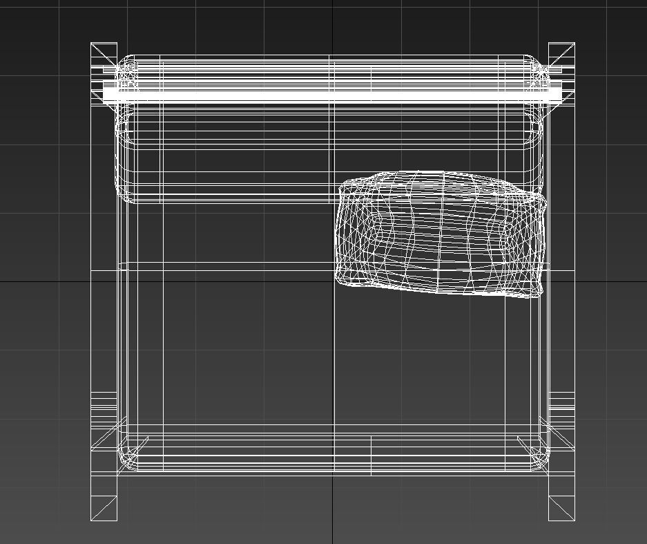 Fabric padded armchair wooden legs 3D model_16