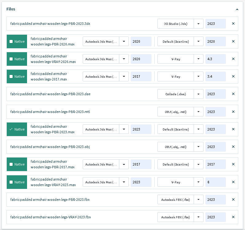 Fabric padded armchair wooden legs 3D model_17