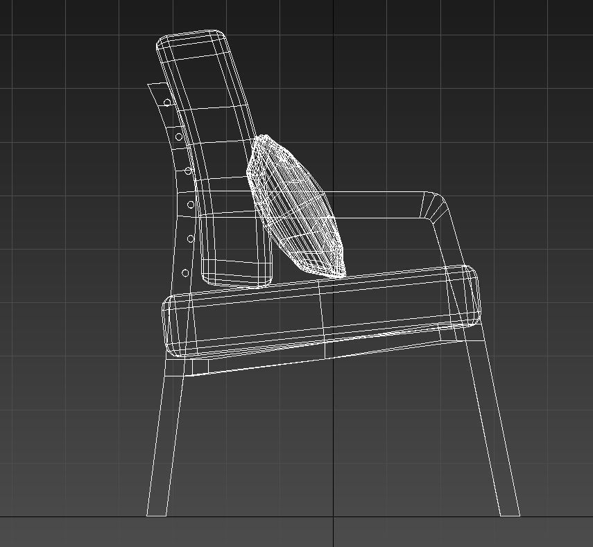 Fabric padded armchair wooden legs 3D model_15