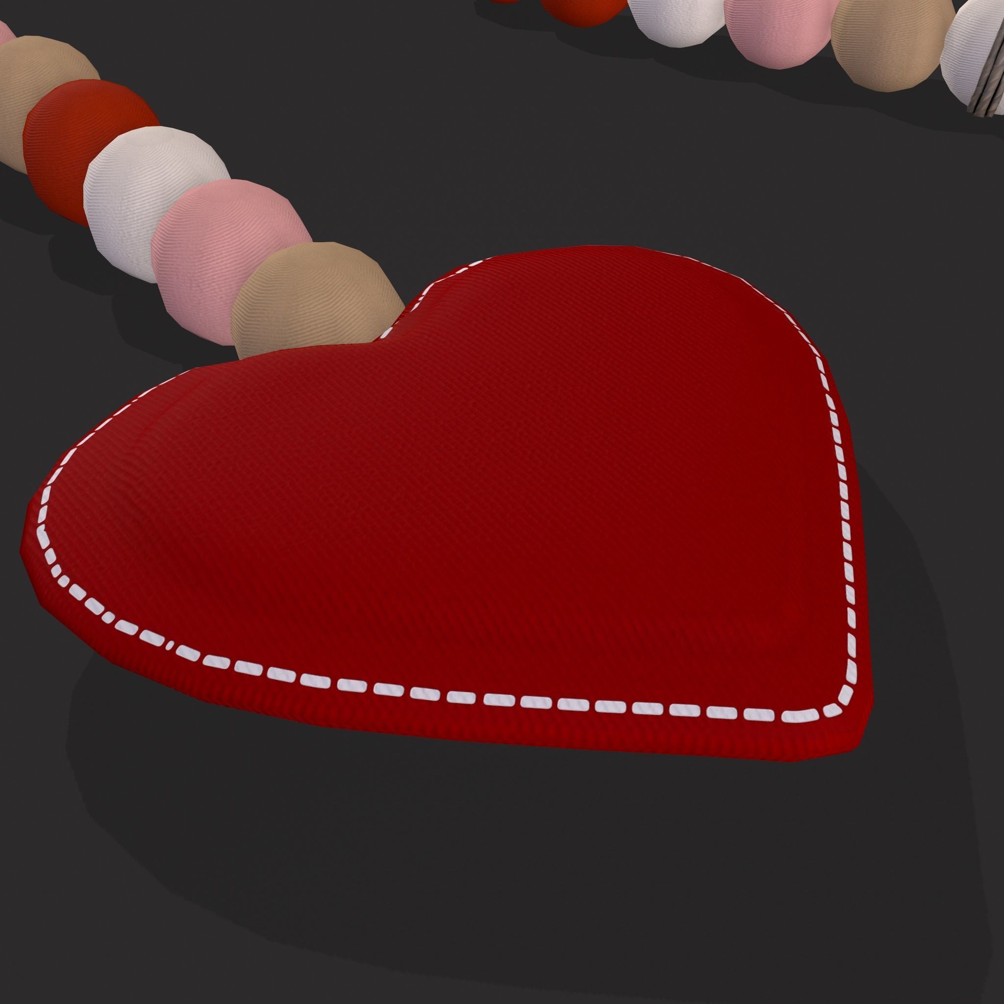 Valentines Day Heart Trinket Low-poly 3D model_7