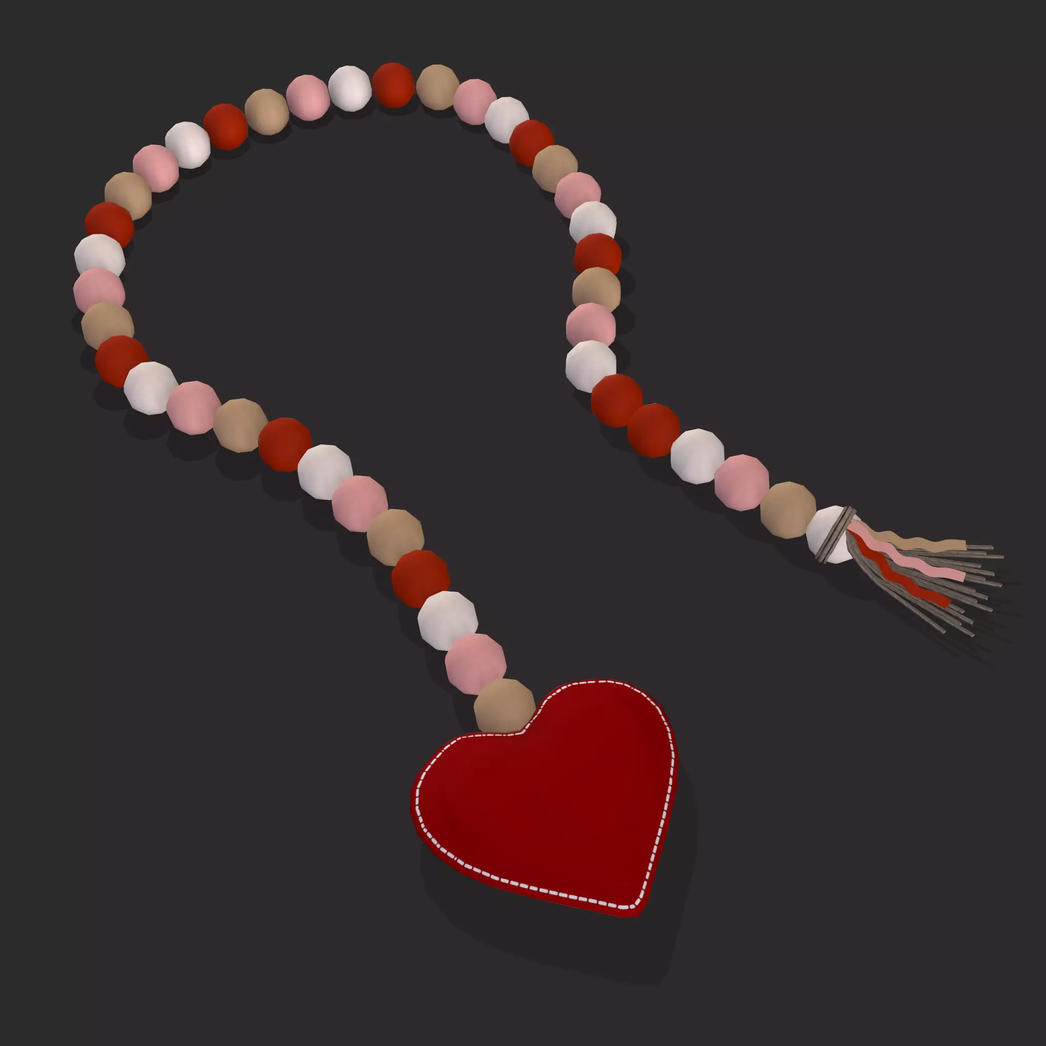 Valentines Day Heart Trinket Low-poly 3D model_0