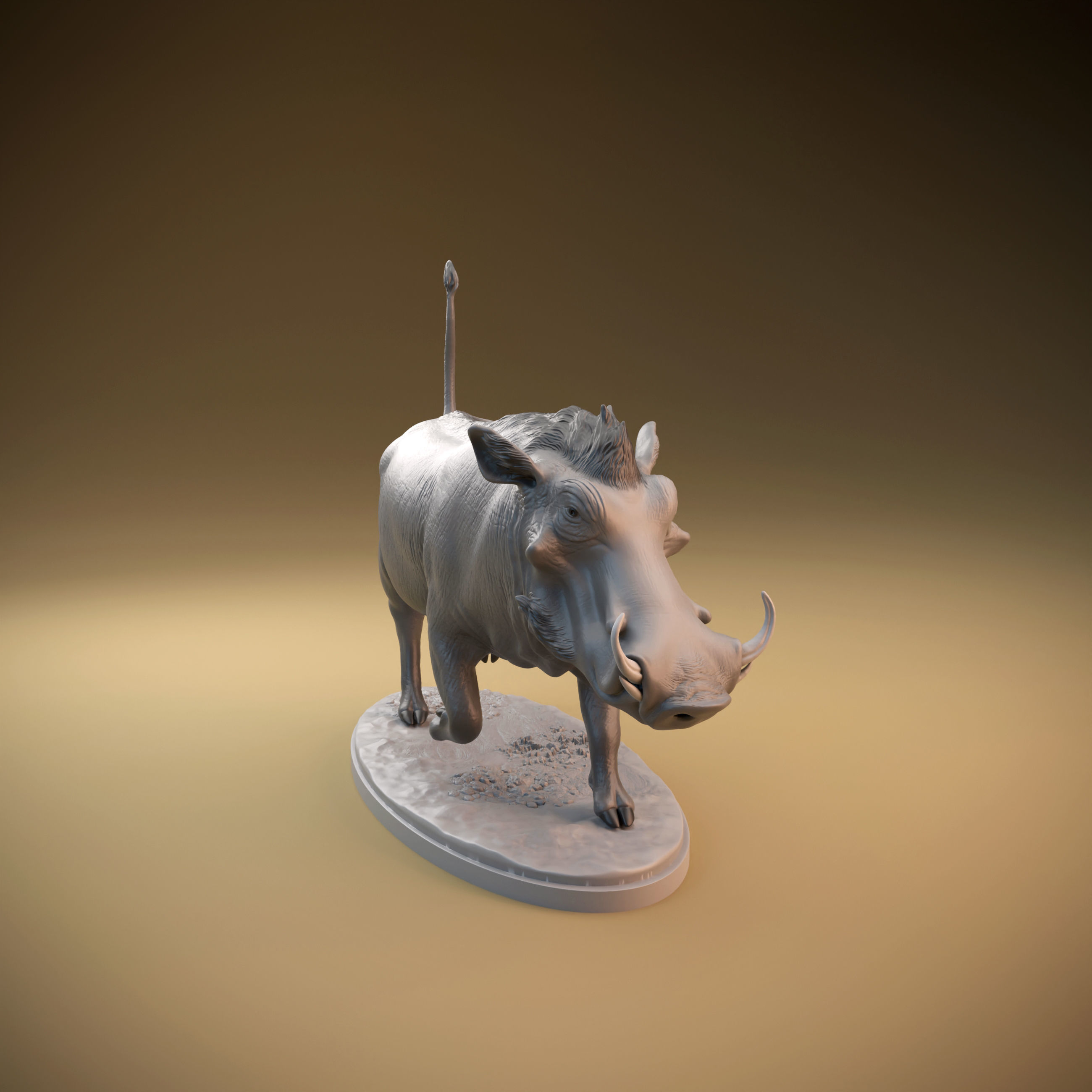 Warthog intended for 3D printing - pre supported 3D print model_9