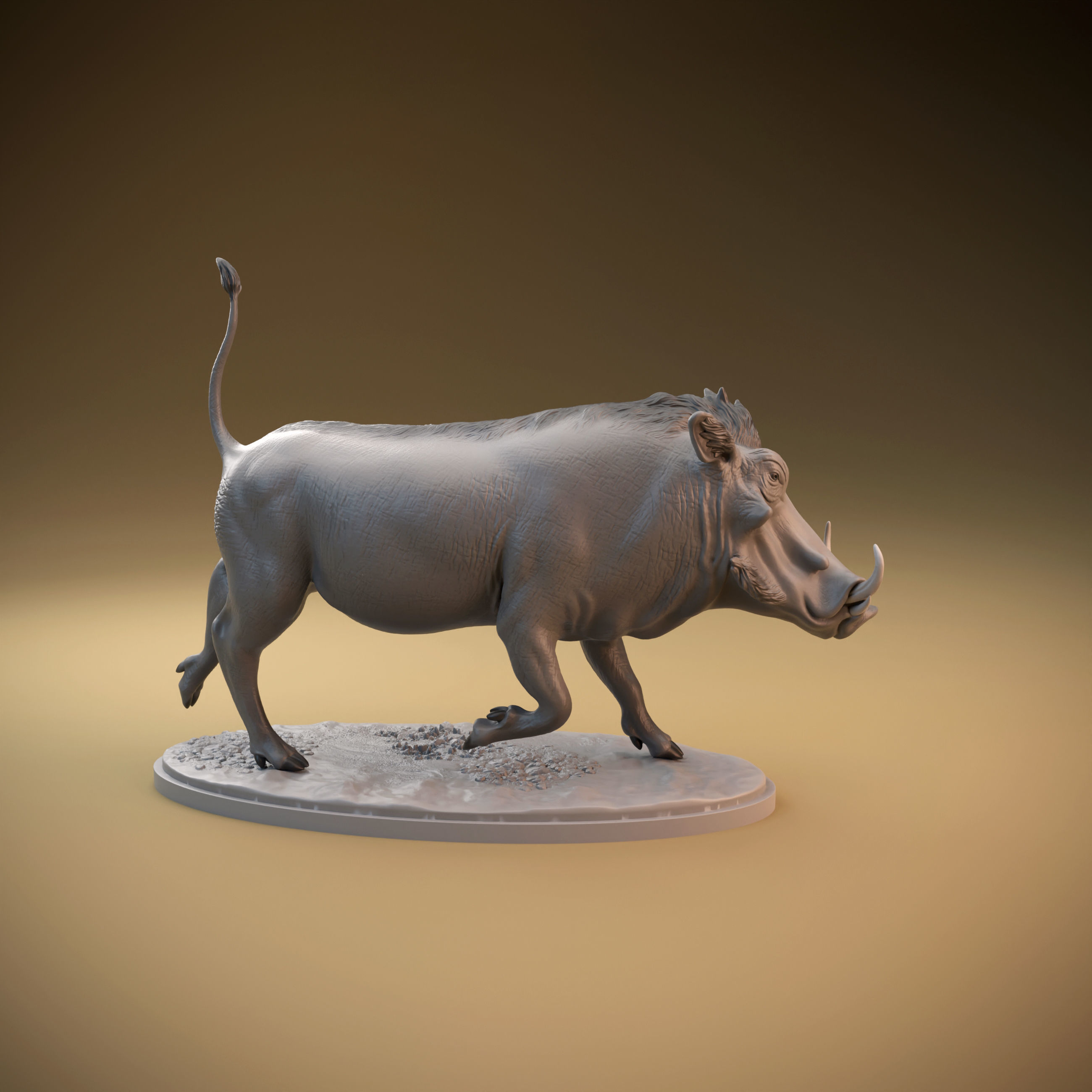 Warthog intended for 3D printing - pre supported 3D print model_1