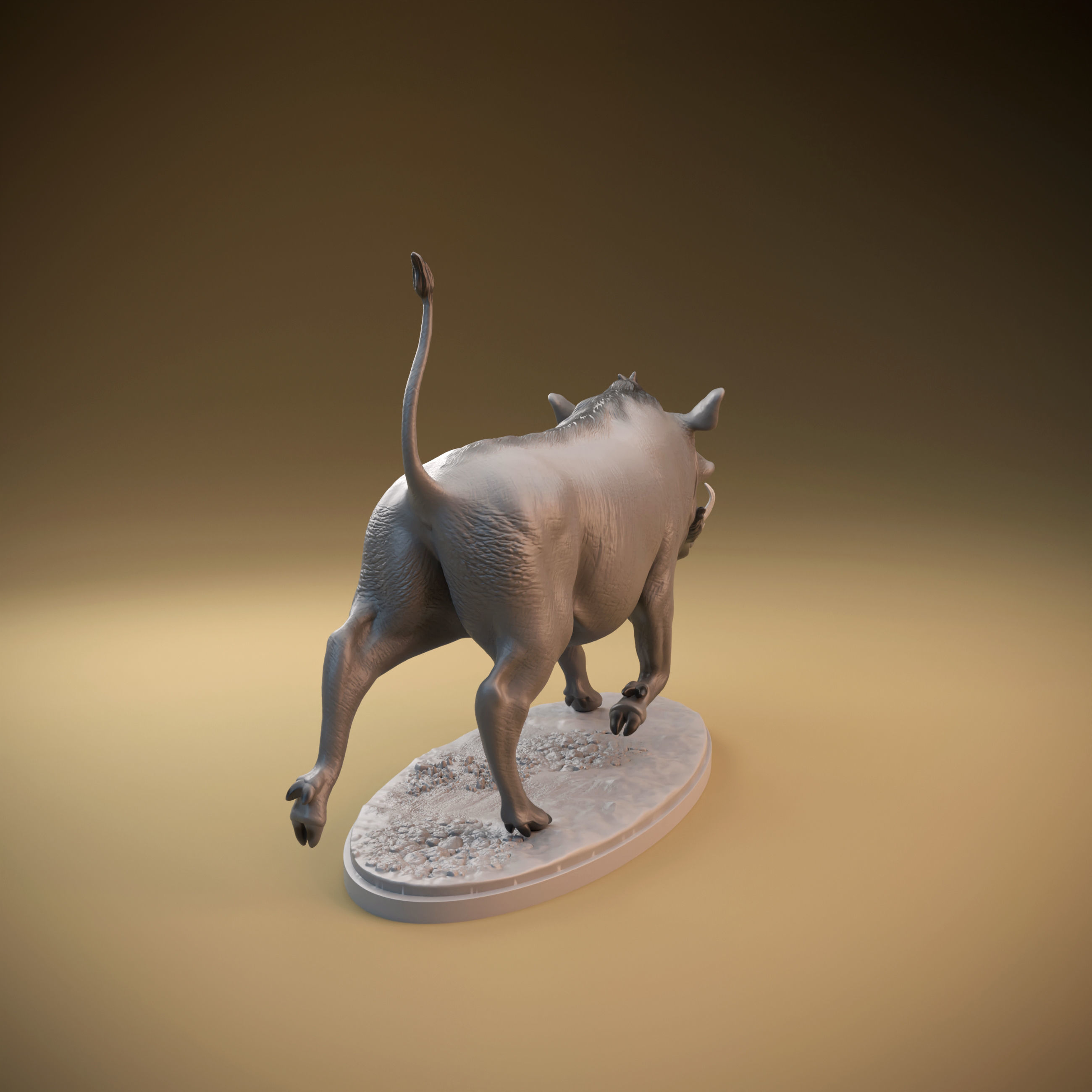 Warthog intended for 3D printing - pre supported 3D print model_6