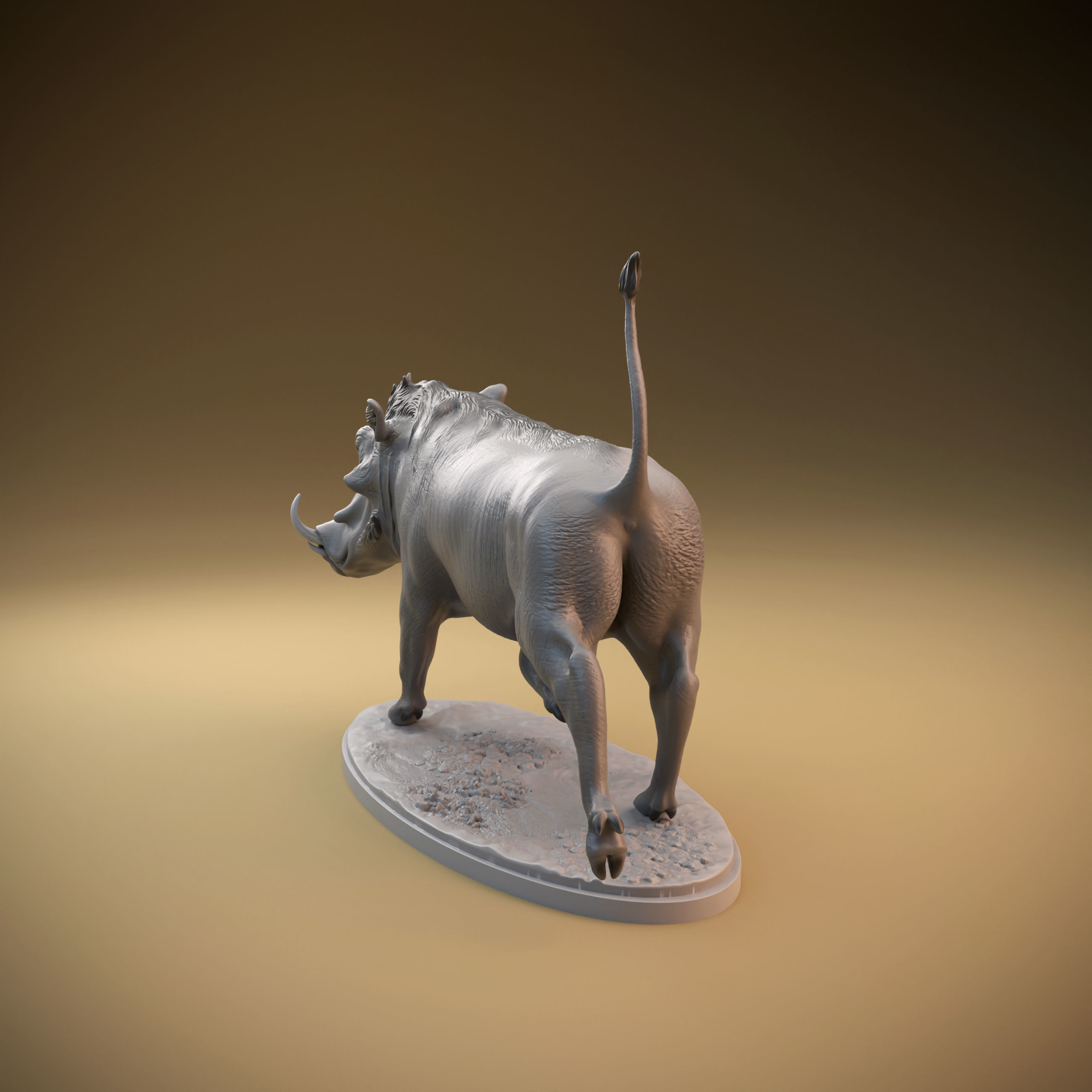 Warthog intended for 3D printing - pre supported 3D print model_5