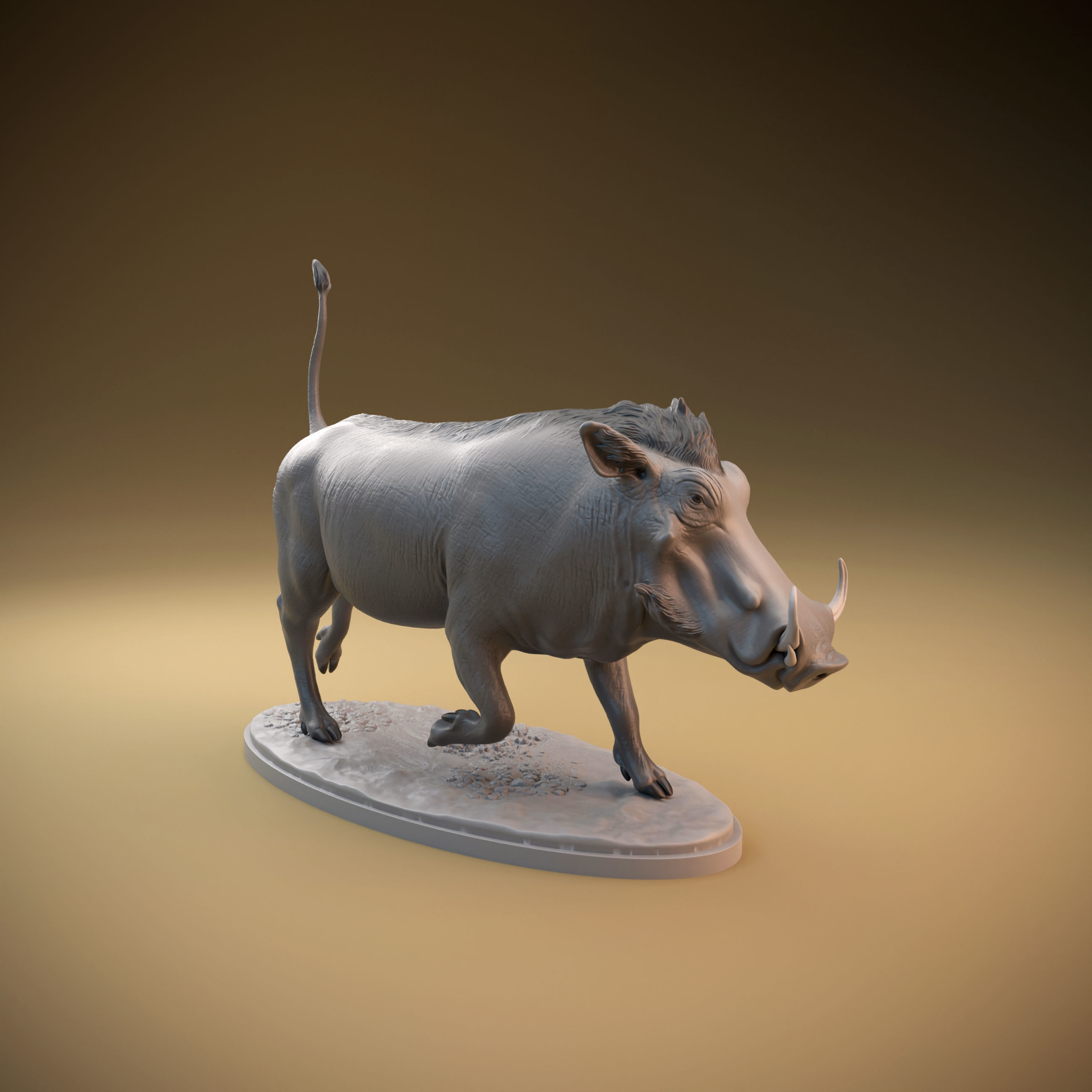 Warthog intended for 3D printing - pre supported 3D print model_8