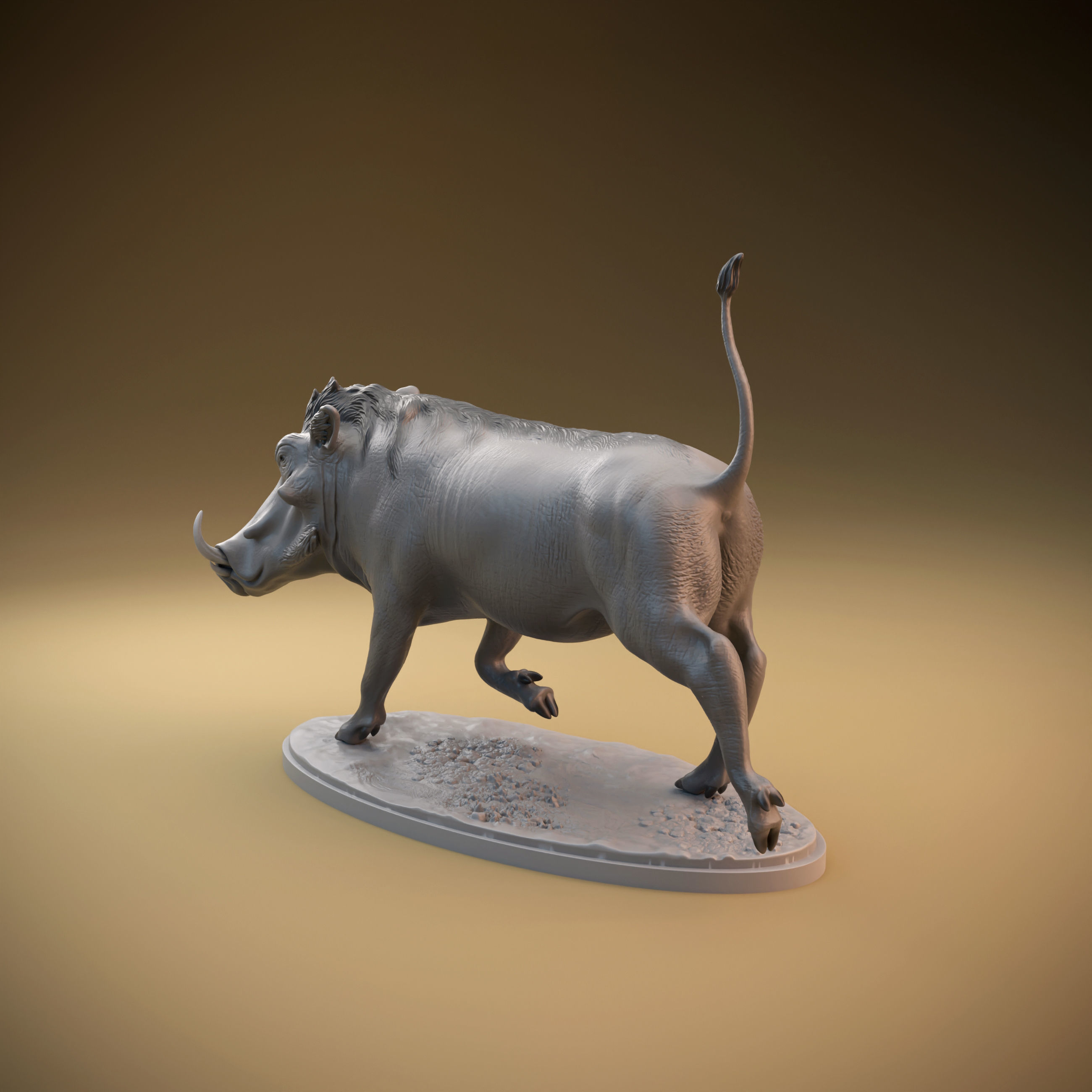 Warthog intended for 3D printing - pre supported 3D print model_4