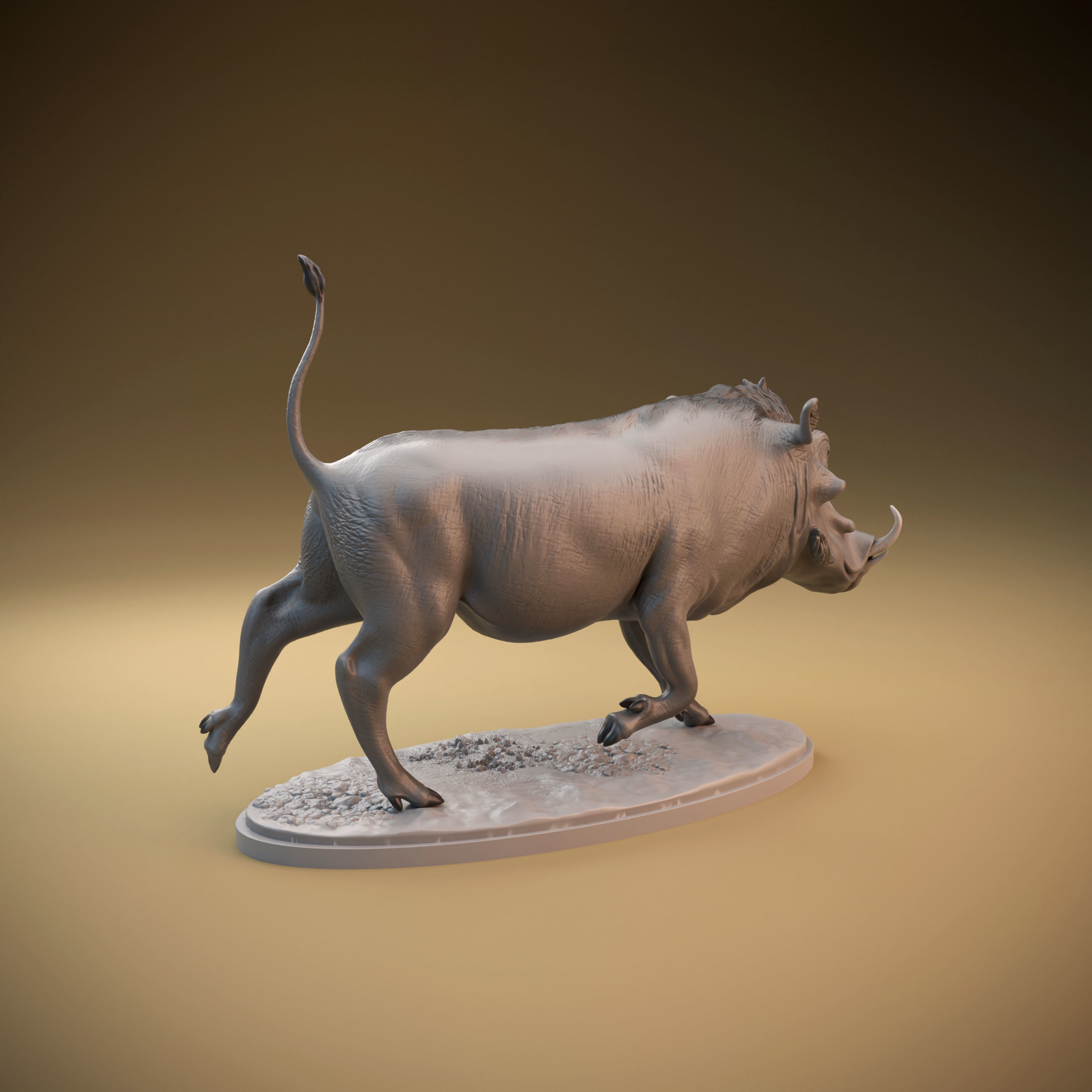 Warthog intended for 3D printing - pre supported 3D print model_7
