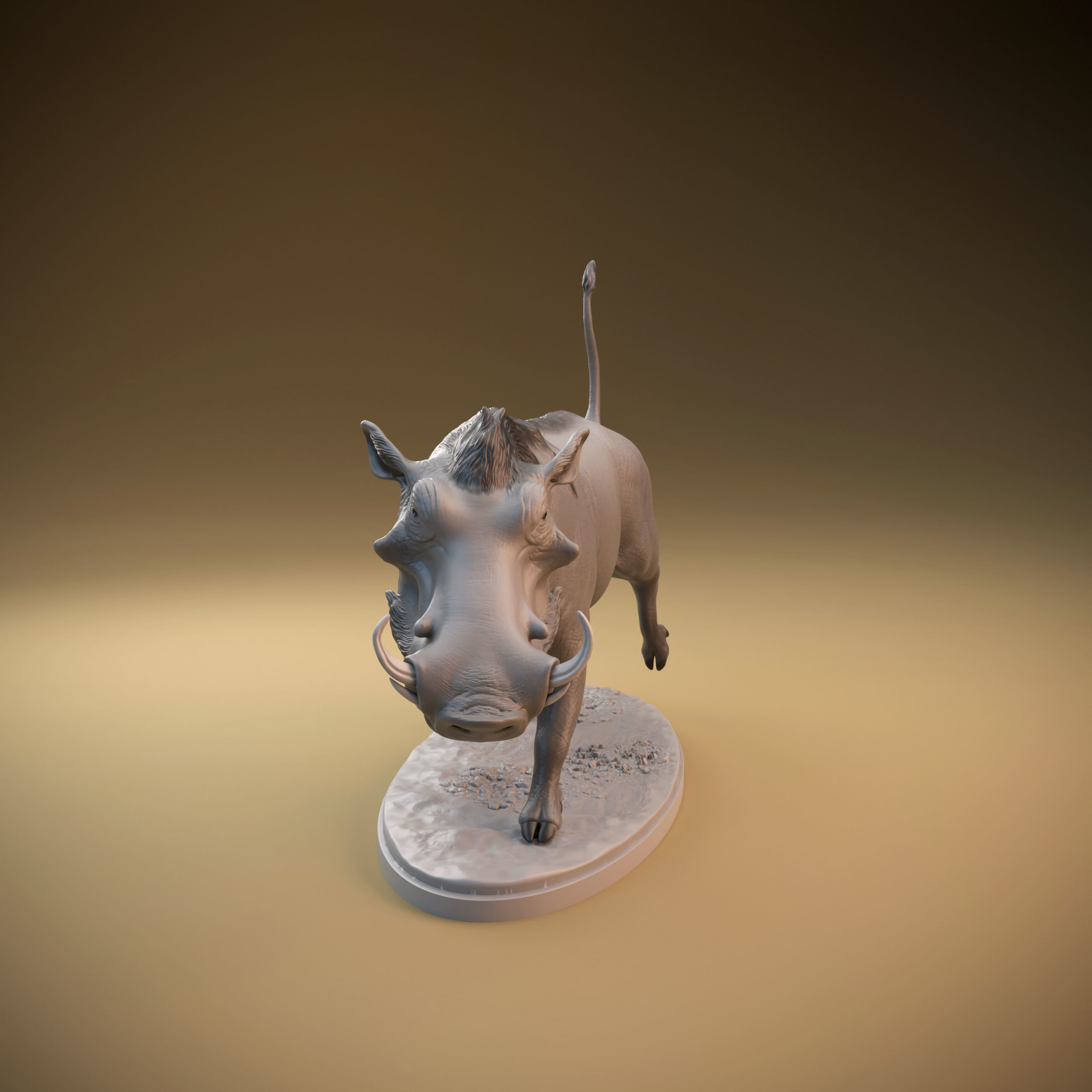 Warthog intended for 3D printing - pre supported 3D print model_3