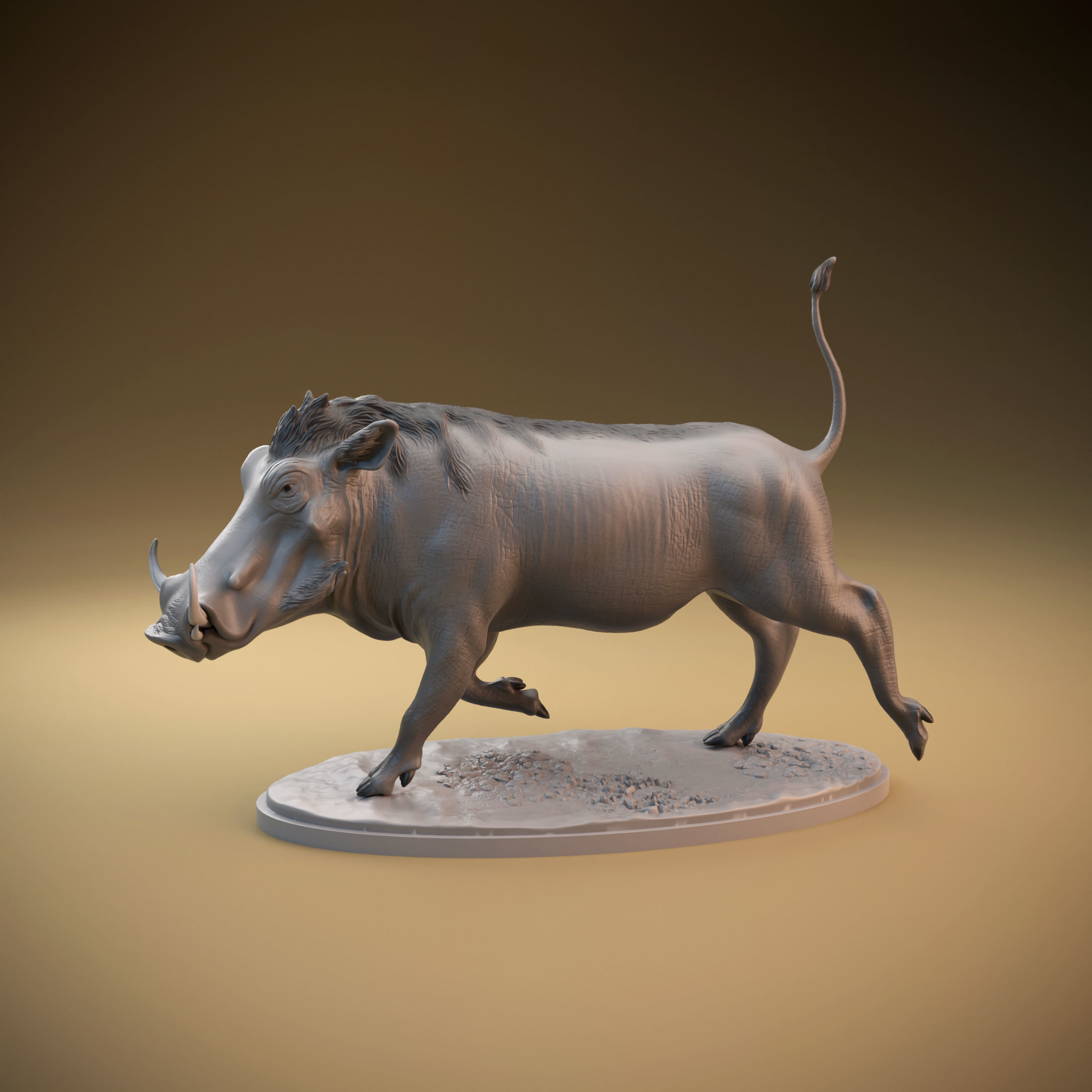 Warthog intended for 3D printing - pre supported 3D print model_2