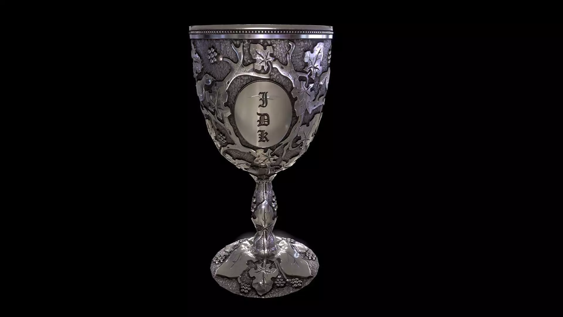 Silver Antique Goblet Low-poly 3D model