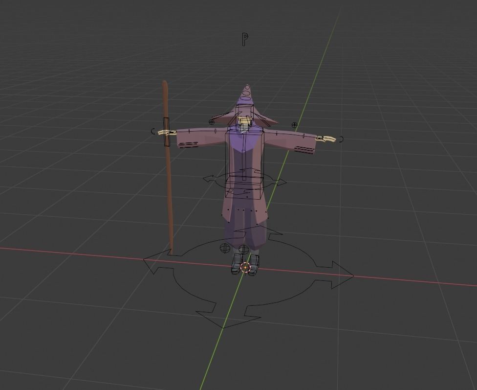 Low Poly Mage Rigged Free Free low-poly 3D model_6