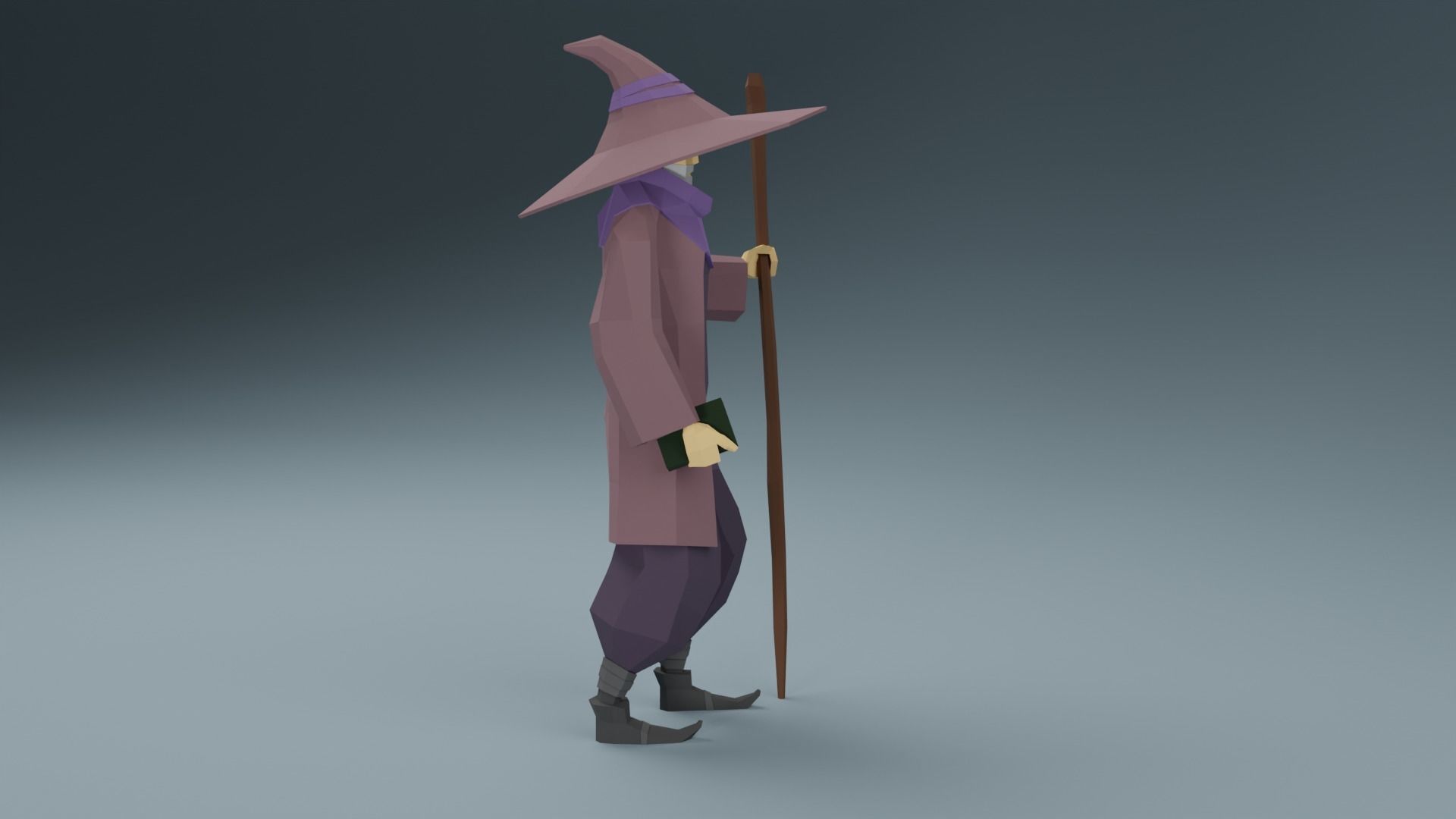 Low Poly Mage Rigged Free Free low-poly 3D model_3