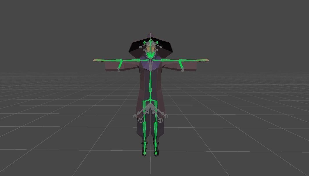 Low Poly Mage Rigged Free Free low-poly 3D model_7